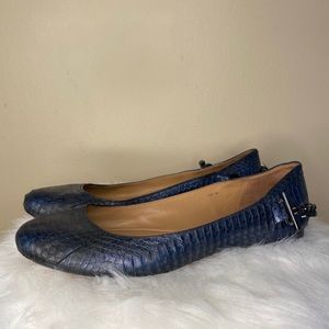 Rachel Zoe Women’s Navy Snake Print Flats